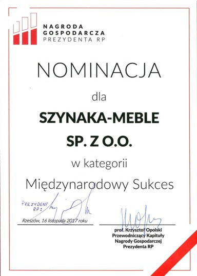 Nominacja do Nagrody Gospodarczej Prezydenta RP 